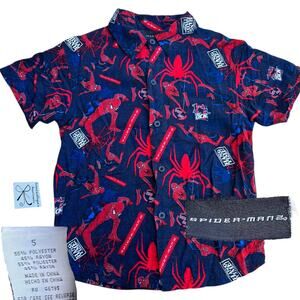 Marvel Columbia Pictures Spider-man 2 2004 Button-up Shirt Kids Sz 5
